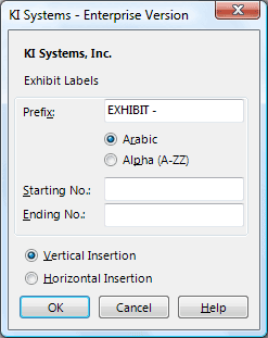 Exhibit labels wizard