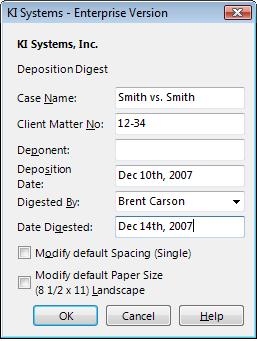 Depotsition Digest wizard